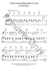 (They Long To Be) Close To You piano sheet music cover